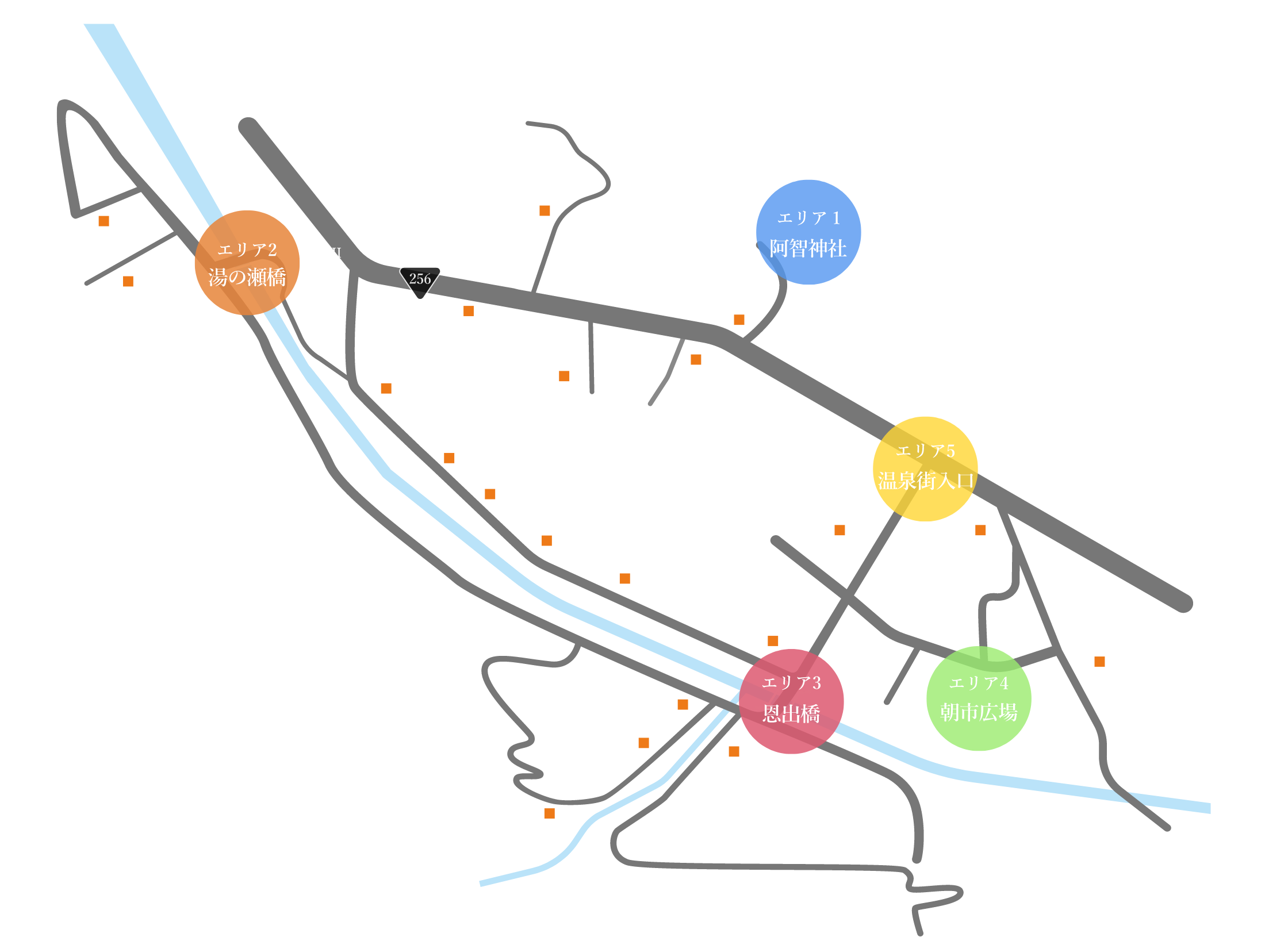 昼神温泉郷案内図